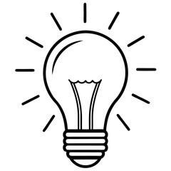 Lightbulb Idea Line Art Vector Design