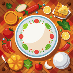 plates and cutlery vectors