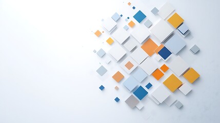 Abstract Geometric Shapes  Cubes  White Background  Modern Design