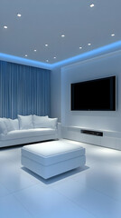 Modern Living Room 3D Illustration