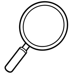 Magnifying Glass Line Art Vector Illustration