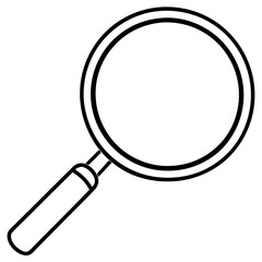Magnifying Glass Line Art Vector Illustration