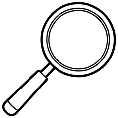 Magnifying Glass Line Art Vector Illustration