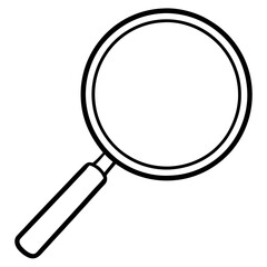 Magnifying Glass Line Art Vector Illustration
