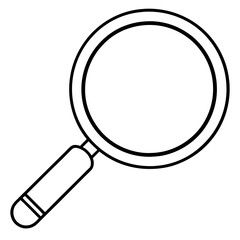 Magnifying Glass Line Art Vector Illustration