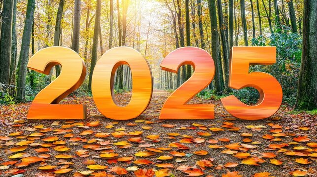2025 New Year Autumn Forest Path Fall Leaves
