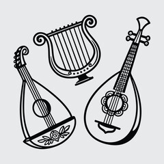  Traditional musical instrument image silhouette vector art and illustration