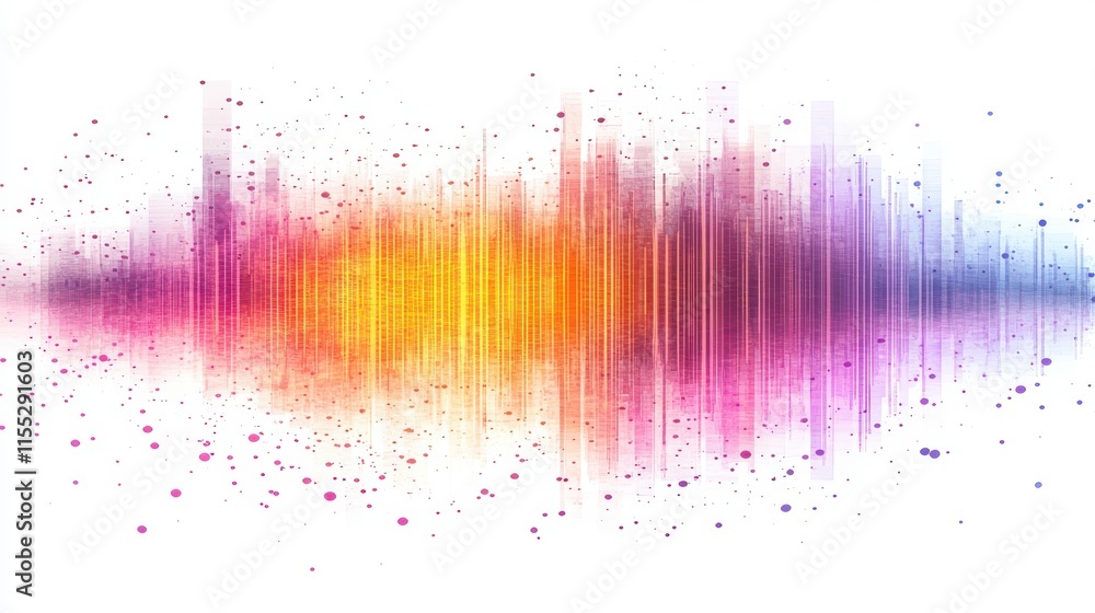 Poster dynamic sound wave visualization digital art abstract colorful background