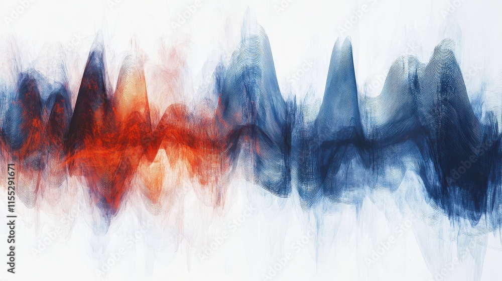 Aufkleber dynamic sound waves visualization abstract art digital media colorful environment artistic viewpoint