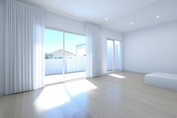 Bright Modern Bedroom 3D Render