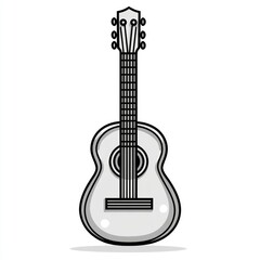 Simple grayscale illustration of an acoustic guitar.