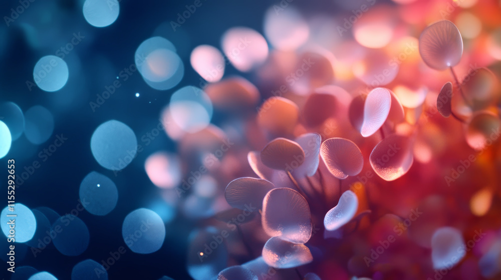 Aufkleber beautiful bokeh effect with soft petals creating a dreamy atmosphere in vibrant colors