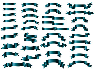 リボンセット、16青緑