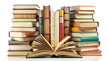 Stack of old books for education and knowledge