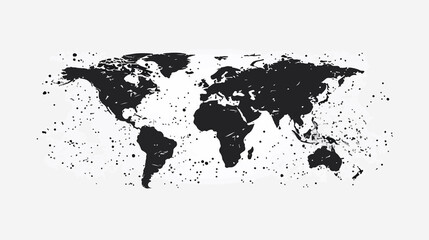 Fototapeta premium World Map Silhouette Continents Planet Earth