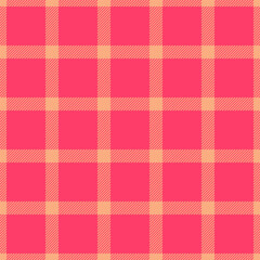 Composition vector texture textile, folklore seamless check background. Down plaid fabric tartan pattern in orange and red colors.