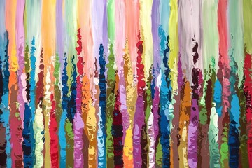vertical brush strokes of various colors, ranging from soft pastels to vibrant hues