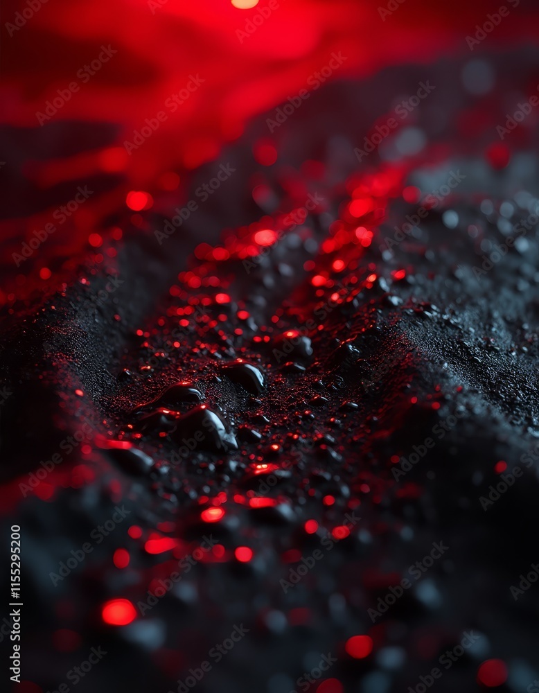 Canvas Prints A close up of water droplets on a black surface