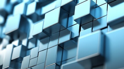 Obraz premium A close-up view of reflective blue cubes in a geometric arrangement.