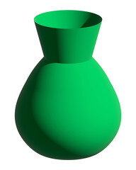 Abstract green vase 3D render - minimalist design for modern decor and digital art projects