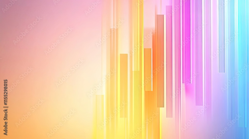 Poster abstract gradient background with vertical color stripes in soft pastel hues for modern design and c