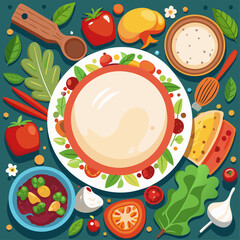 plates and cutlery vectors