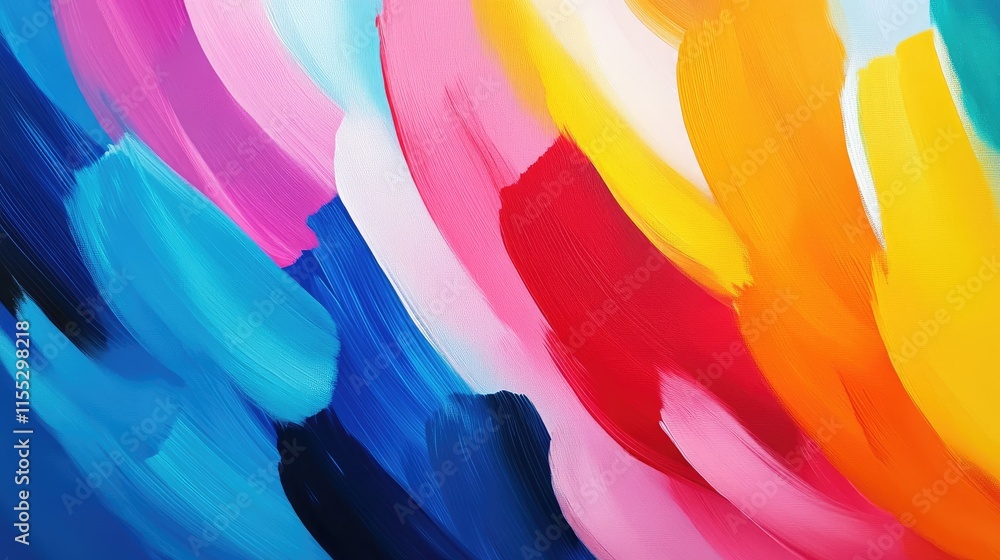 Poster vibrant abstract colorful brush strokes creating dynamic pattern for artistic background or creative