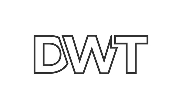 DWT logo design template with strong and modern bold text. Initial based vector logotype featuring simple and minimal typography. Trendy company identity.