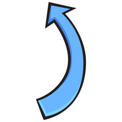 Half Circle upward Arrow Handdrawn Doodle