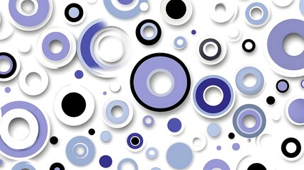 Abstract Background  Overlapping Circles  Blue  Black  White Pattern