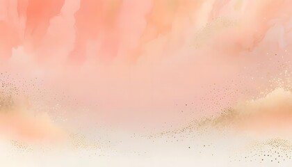 Fototapeta premium Peachy Gold Watercolor Abstract Background