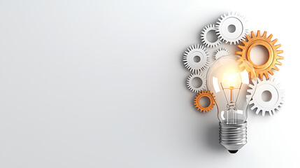Innovative idea generation workshop space digital illustration creative environment close-up view lightbulb concept