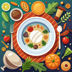 plates and cutlery vectors