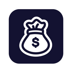money bag glyph icon
