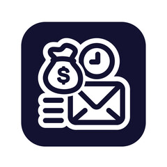 dollar, mail, finance icon