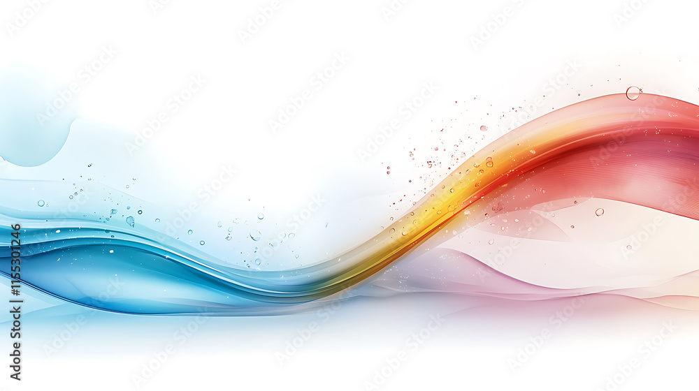 Poster dynamic flow of colorful waves digital art abstract design vibrant palette artistic perspective expr