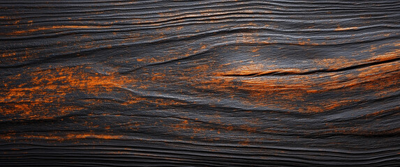 Charred Wood Texture with Copper Highlights