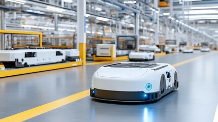 Automated Guided Vehicle  AGV  in Modern Factory