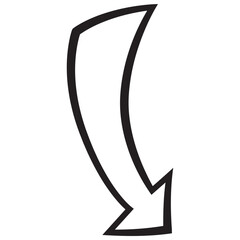 Wide Curve Arrow Handdrawn Doodle