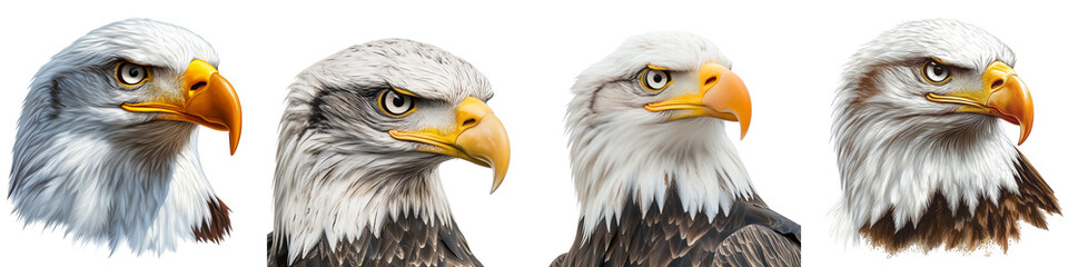 Obraz premium set of A an eagle's head, on a Transparent Background