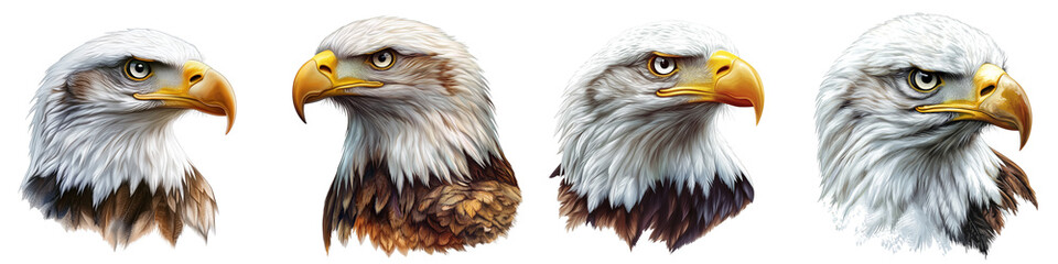 Obraz premium set of A an eagle's head, on a Transparent Background