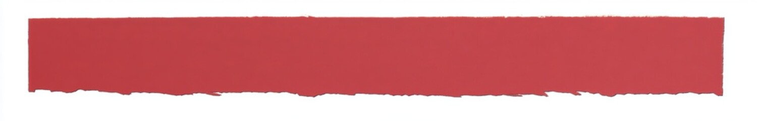 red rectangular piece of paper isolated on a white or transparent background with a clipping path. 