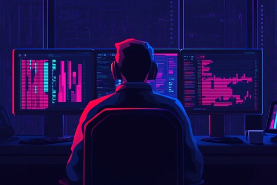 Business optimization through digital transformation, an advanced workspace where employees use AI-driven platforms to streamline operations.