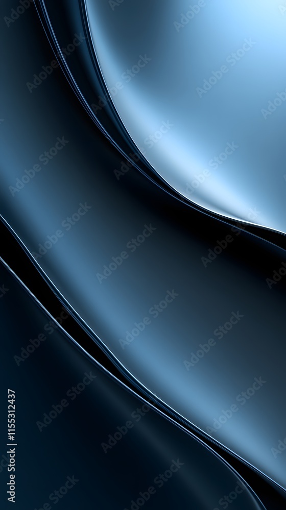 Poster Abstract Blue Curves Smooth Gradient Background Design