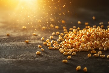 Warm Kernels Scattered on Textured Countertop Surface