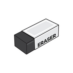 Eraser vector illustration isolated on white background, top view