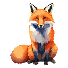 Fototapeta premium Fox watercolor painting. vector illustration. wildlife isolated cartoon