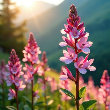 pale pink flowers of the alpine willowherb in full bloom, willowherb, flower