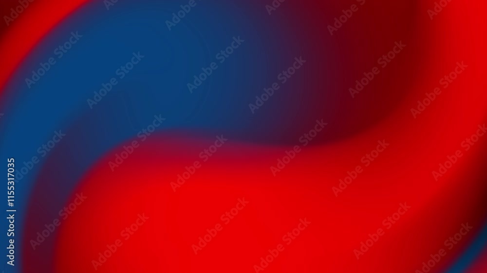 Wall mural abstract red and blue fluid shapes create a dynamic and vibrant visual composition.