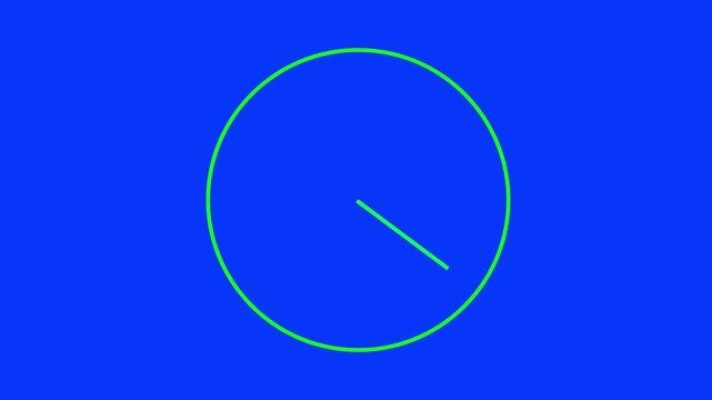 Clock incon animation on the blue Background